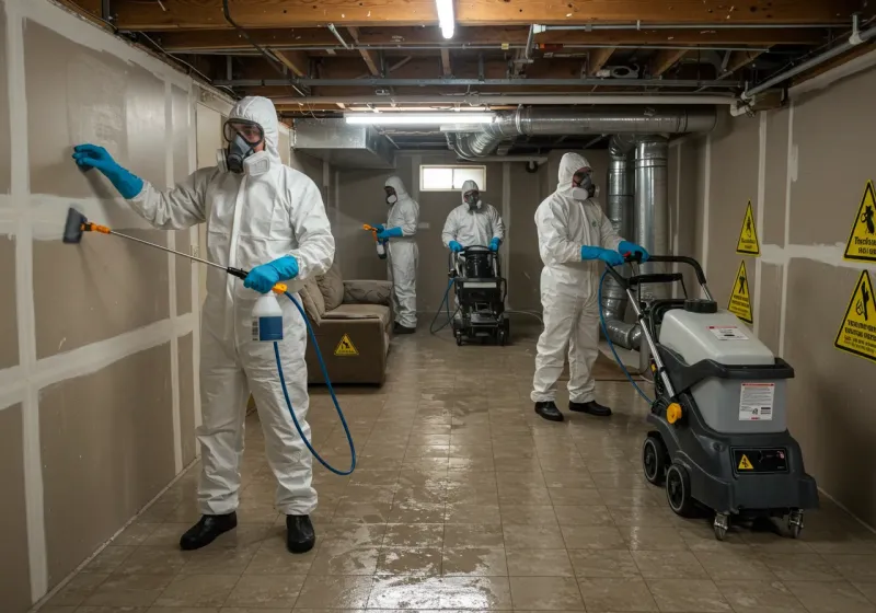 Basement Moisture Removal and Structural Drying process in Taylor, MI